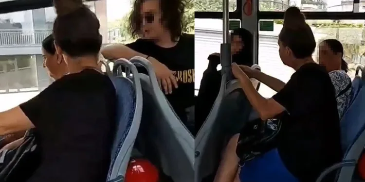 Tesettürlü kadına otobüste çirkin saldırı