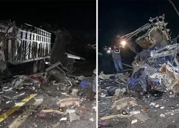 Göçmenleri taşıyan tır kaza yaptı