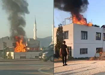 Bursa’da evin çatısında çıkan yangın korkuttu