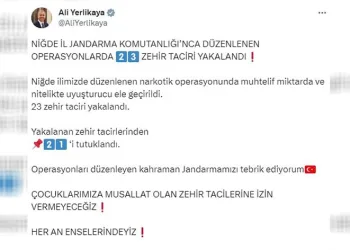 Niğde’de 23 zehir taciri yakalandı