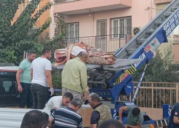Cansız bedeni yük asansörüyle taşındı