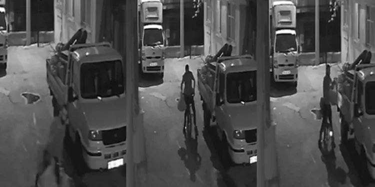 Bursa’da bisikletli hırsız kamerada