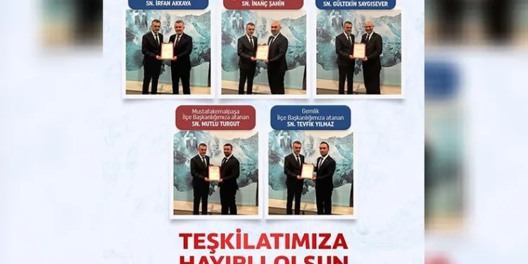 Yeni ilçe başkanları mazbatalarını aldı