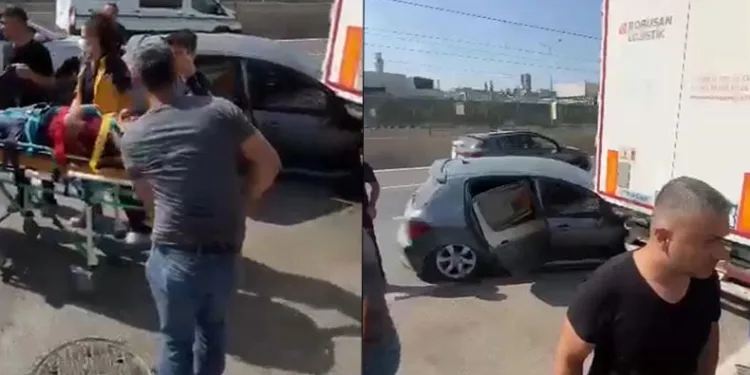 Tıra çarpan otomobil sürücüsü ağır yaralandı