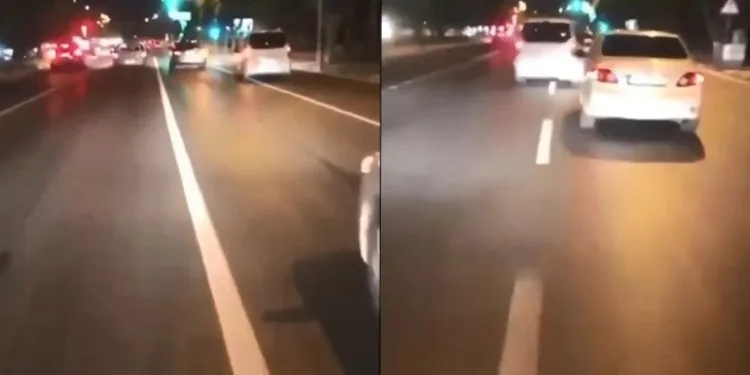 Trafikte sürücülerin canını hiçe sayarak makas attı