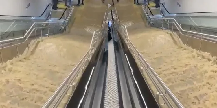 Pendik’te metro durağını su bastı