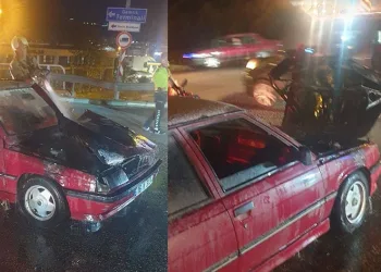 Bursa’da seyir halindeki otomobil alev alev yandı