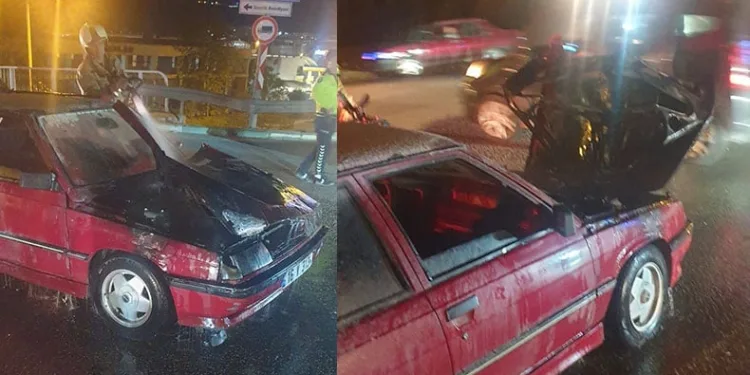 Bursa’da seyir halindeki otomobil alev alev yandı