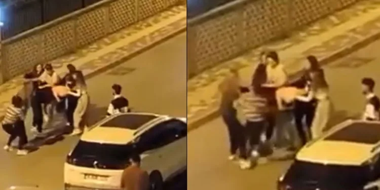Bursa’da kadınlar birbirine girdi, erkekler izledi