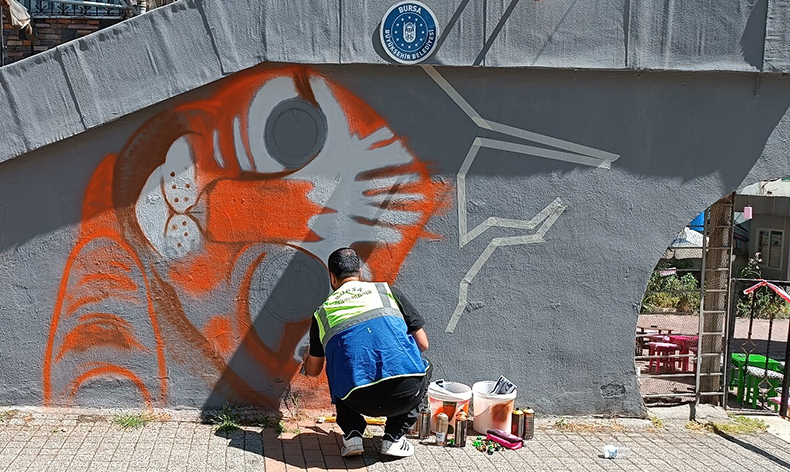 Bursa sokak sanatında boyut değiştirdi