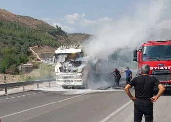 Tırda çıkan yangın söndürüldü