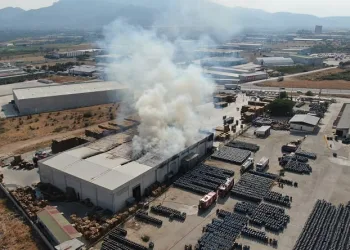 İzmir’de palet fabrikasında çıkan yangın kontrol altında