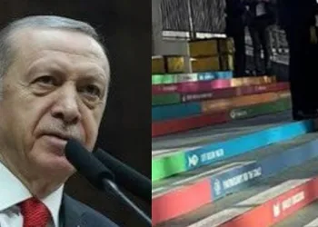 Cumhurbaşkanı Erdoğan, merdiven renklerini eleştirdi!