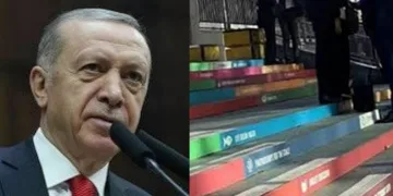 Cumhurbaşkanı Erdoğan, merdiven renklerini eleştirdi!