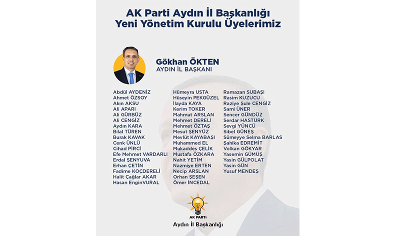 AKP Aydın’da yönetim kurulu üyeleri açıklandı