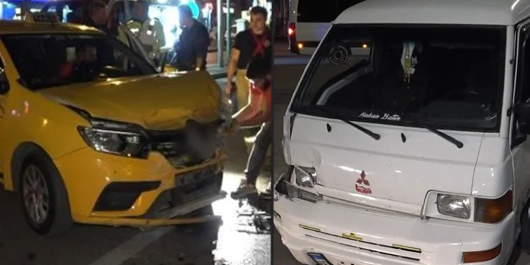 Bursa’da minibüs önce taksiye ardından yayalara çaptı