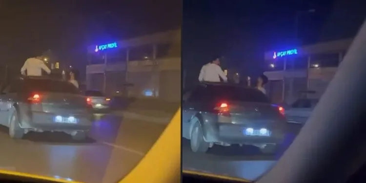 Canlı yayın yaparken kazaya şahit oldular
