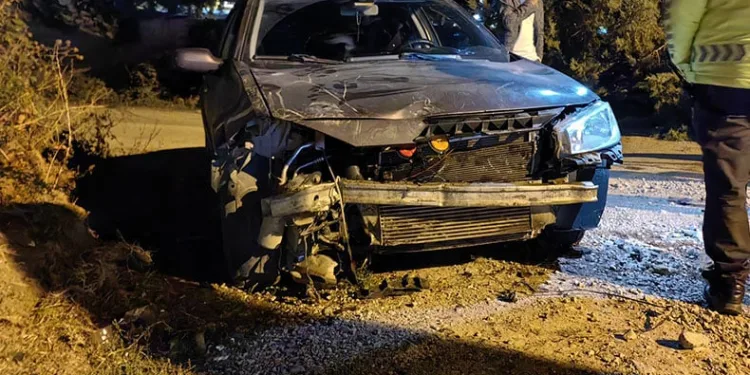 Bursa’da otomobil ağaca çarpıp devrildi