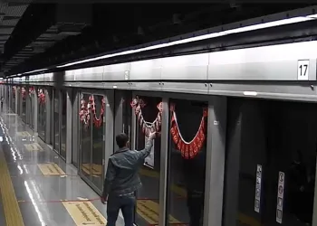 Metroya asılan Türk bayraklarını yırttı