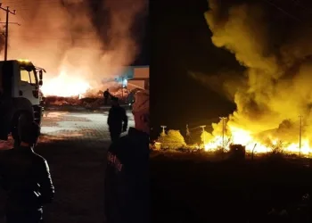 Geri dönüşüm fabrikasında yangın