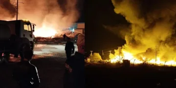 Geri dönüşüm fabrikasında yangın