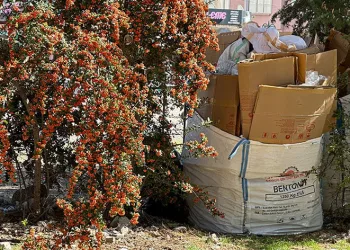 Boş arsa kağıt toplayıcılarının meskeni oldu