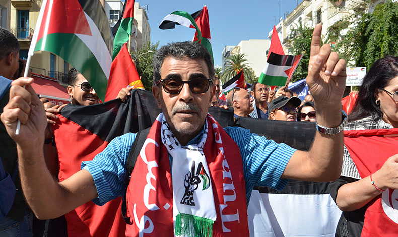 Tunus’ta Filistin’e destek gösterisi