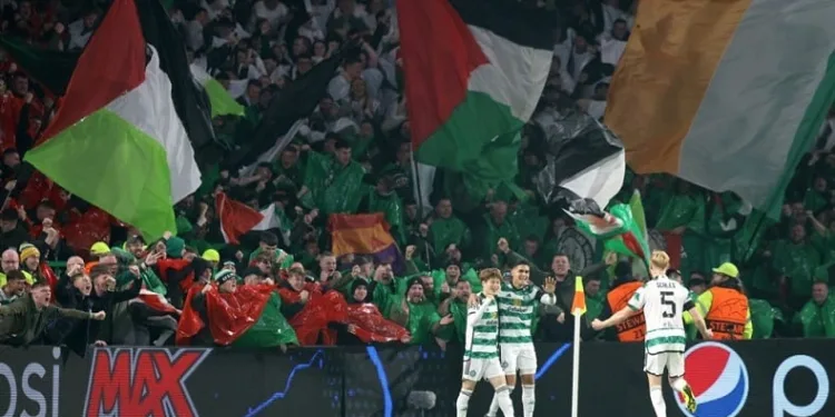 İskoçya ekibi Celtic taraftarlarından Filistin’e destek