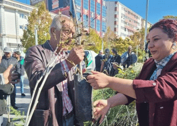 Cumhuriyetin 100. yılı anısına fidan dağıtıldı
