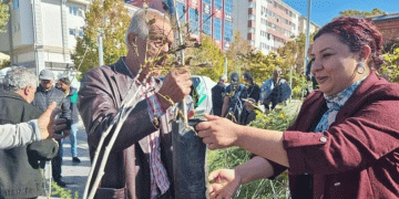 Cumhuriyetin 100. yılı anısına fidan dağıtıldı