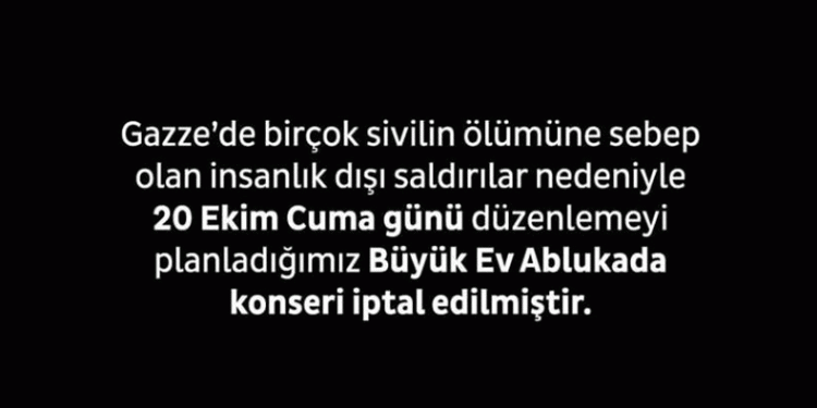 Nilüfer Belediyesi’nden konser iptali