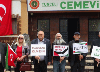 Tunceli’de cemevinden İsrail’e protesto
