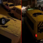 Bursa'da evin bacası servis minibüsünün içine düştü