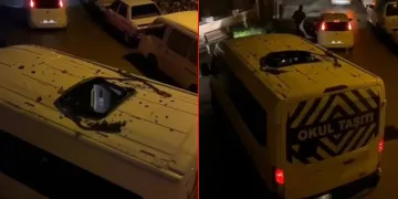 Bursa’da evin bacası servis minibüsünün içine düştü