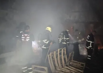 Sanayi sitesinde çıkan yangını korkuttu