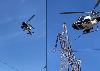 Yüksek gerilim hatları helikopterle temizlendi