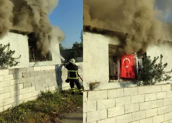 Hatay’da bir meskende yangın çıktı