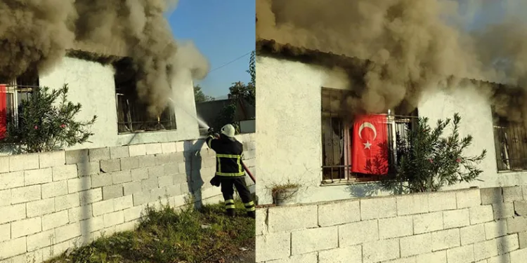 Hatay’da bir meskende yangın çıktı