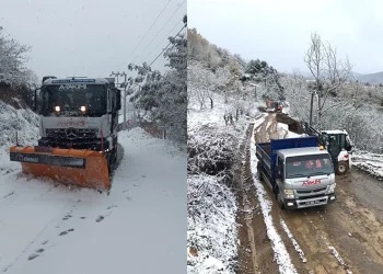 A Takımı ekiplerinin kar mesaisi