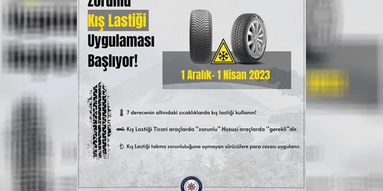 Polisten sürücülere kış lastiği uyarısı