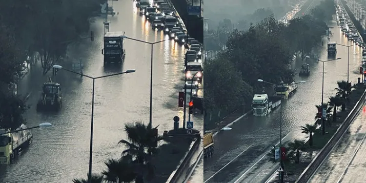 İncirliova yolu göle döndü