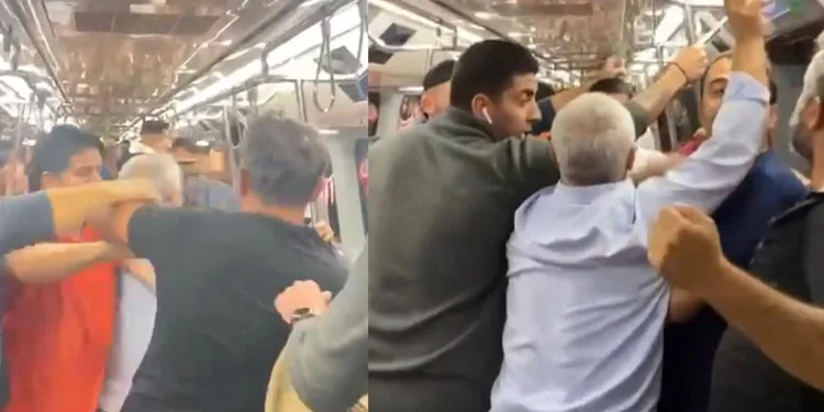 Metroda ‘tükürük’ kavgası