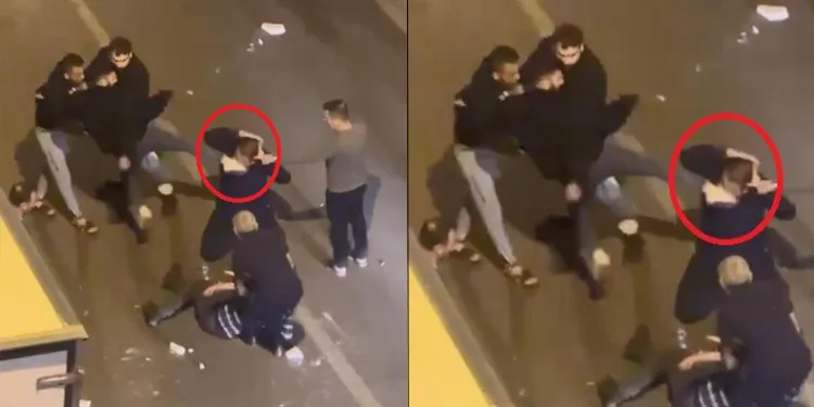 Kavga ettiği kişinin yüzüne uçan tekme attı