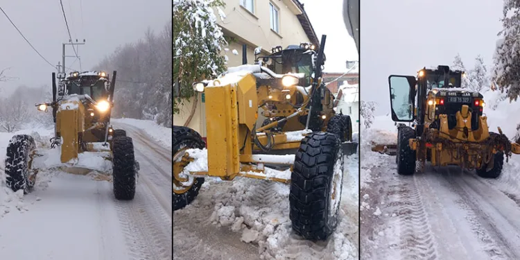 Osmangazi’de karlı yollarla anında müdahale