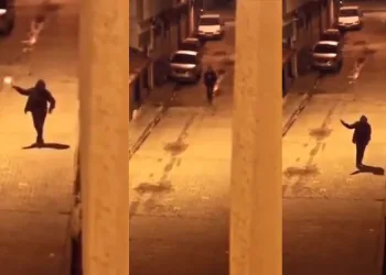Maganda sokak ortasında havaya ateş etti
