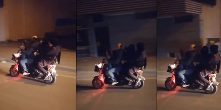 Yarım düzine bir motosiklete bindiler