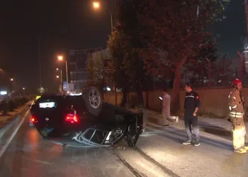 Otomobil takla atarak durabildi