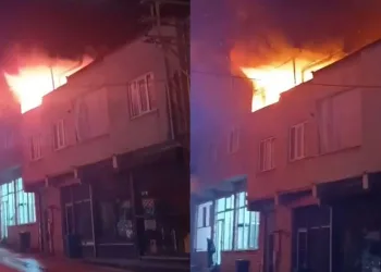 Bursa’da bir evin çatısı alev alev yandı
