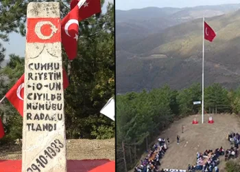 100. yıla özel 23 metre uzunluğunda bayrak