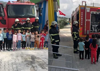 Hatay’da minik öğrencilere itfaiye eğitimi